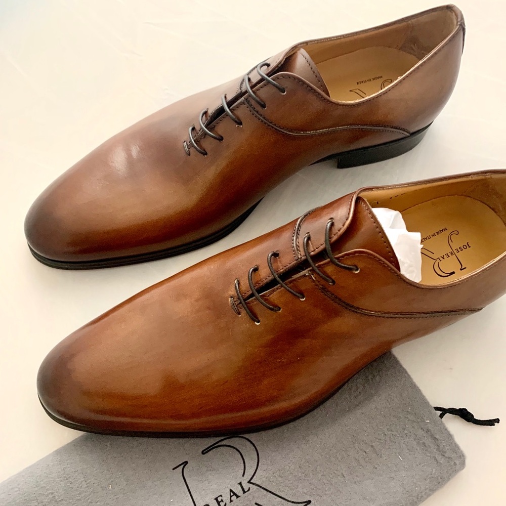 Italy Handcrafted Jose Real Crust Cuoio Brogues Dress Luxury Wingtips Brown